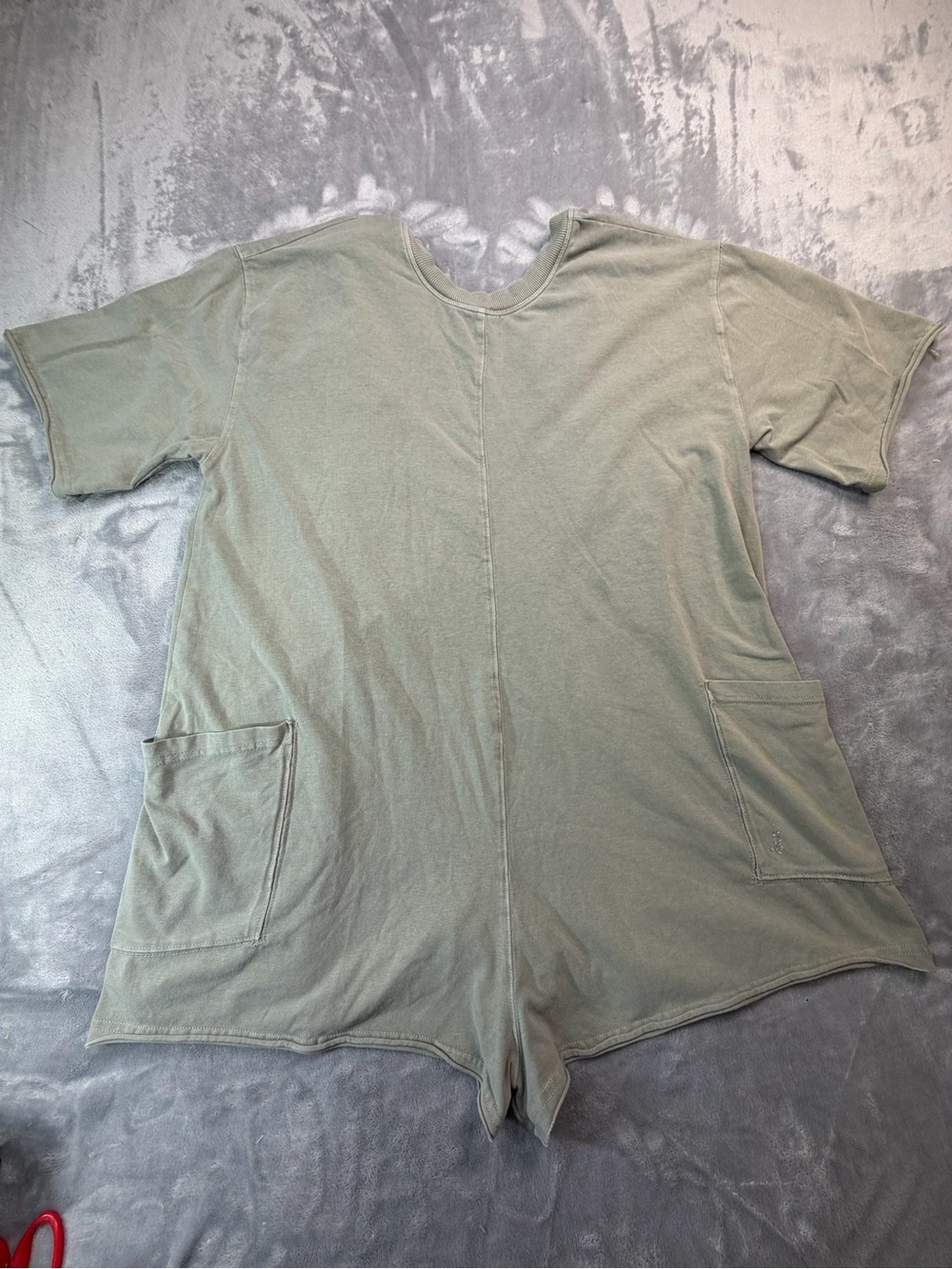 Free People Olive Green Short Sleeve RomperSummer Beach relax dress XS